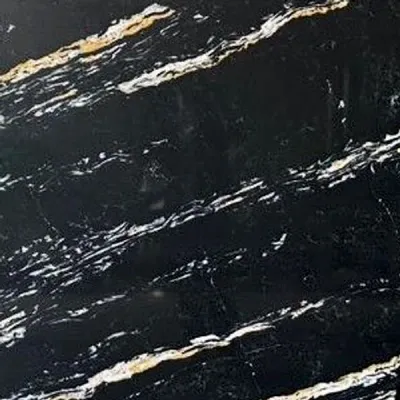 Sophia Gold Black quartz countertop - Home Design Cabinetry, Lawrenceville GA